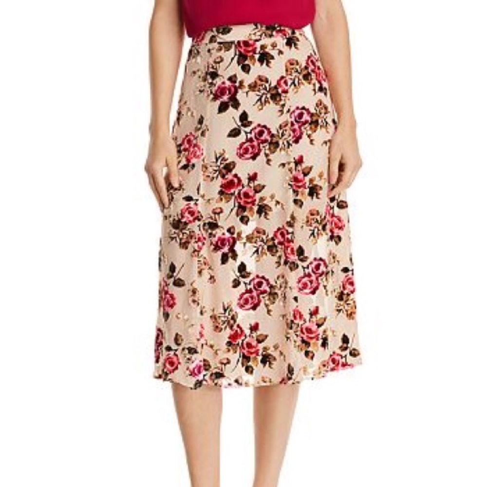 NWT Alice & Olivia Athena velvet floral silk skirt